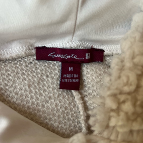 Soft Cream Fleece Cropped Hoodie Size Medium - Picture 5 of 5